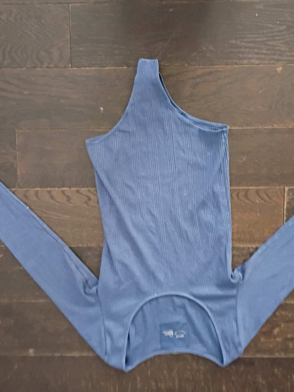 blue Ribbed Body Suit